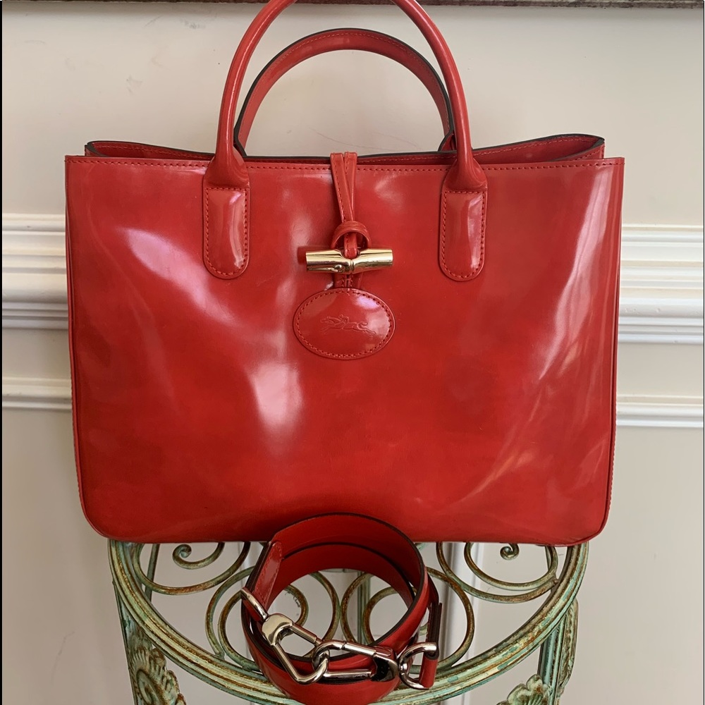 ❤️Authentic Longchamp Patent Leather Roseau